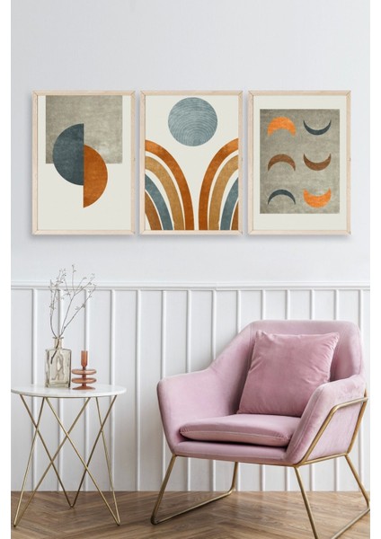 Manzara Üçlü Ahşap Çerçeveli Tablo 30 x 42 modelleri