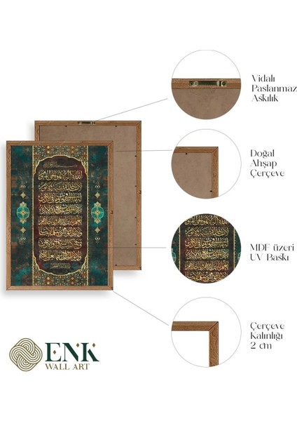 Hat Yazısı Dua Ahşap Çerçeveli Tablo 50 x 70 fırsatları