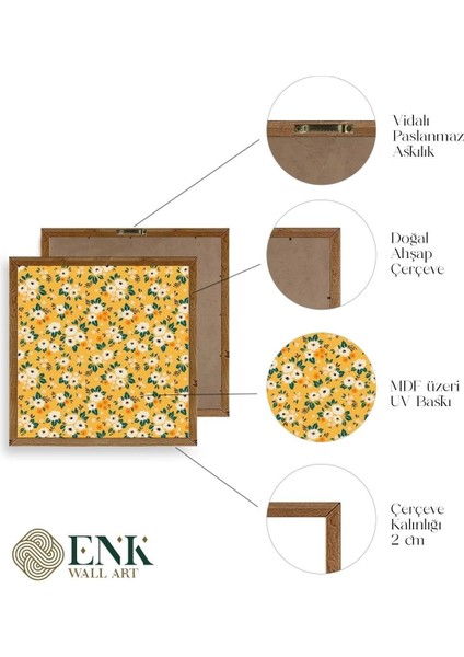 Çiçek Ahşap Çerçeveli Tablo 23 x 23 fırsatları