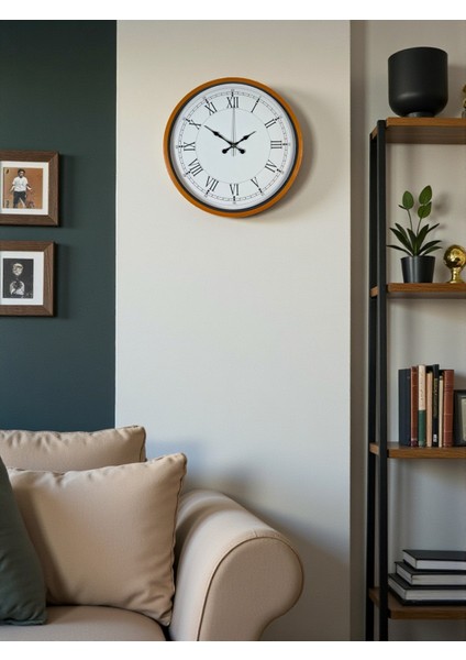 Zentime 36 cm Turuncu Dekoratif Duvar Saati