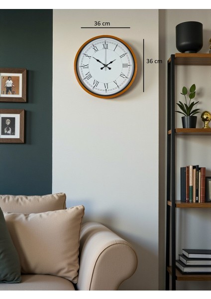 Zentime 36 cm Turuncu Dekoratif Duvar Saati indirimleri