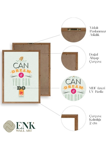 Motto Ahşap Çerçeveli Tablo 23 x 30 fırsatları