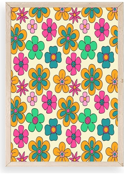 Çiçekler Ahşap Çerçeveli Tablo 23 x 23 modelleri