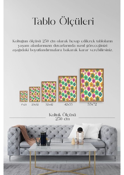 Çiçekler Ahşap Çerçeveli Tablo 23 x 23 indirimleri