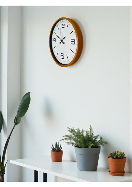 Zentime 36 cm Turuncu Dekoratif Duvar Saati fırsatları