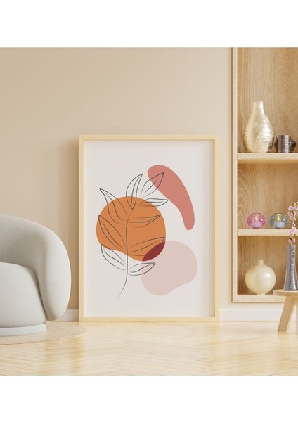 Ahşap Soyut Dekoratif Çerçeveli Tablo - Trnc 35 x 50