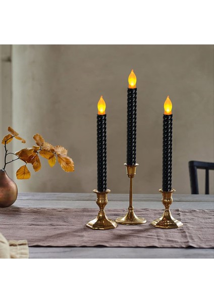 LED Mum Işıkları Uzun Sarı Flaş Simülasyonu Uzun Kutup Mum Doğum Günü Düğün Dekorasyon Işıkları Siyah (Yurt Dışından) fırsatları