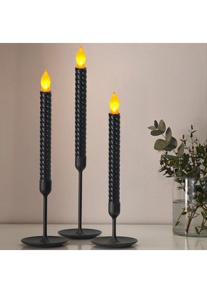 LED Mum Işıkları Uzun Sarı Flaş Simülasyonu Uzun Kutup Mum Doğum Günü Düğün Dekorasyon Işıkları Siyah (Yurt Dışından) indirimleri