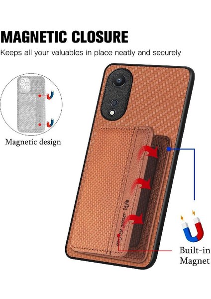 Oppo A78 Için Kılıf Standı Fonksiyonu Manyetik Kart Tutucu Komple Kamera (Yurt Dışından) modelleri