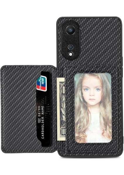 Oppo A78 Için Kılıf Standı Fonksiyonu Manyetik Kart Tutucu Komple Kamera (Yurt Dışından)