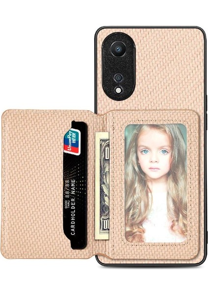 Oppo A78 Için Kılıf Standı Fonksiyonu Manyetik Kart Tutucu Komple Kamera (Yurt Dışından)