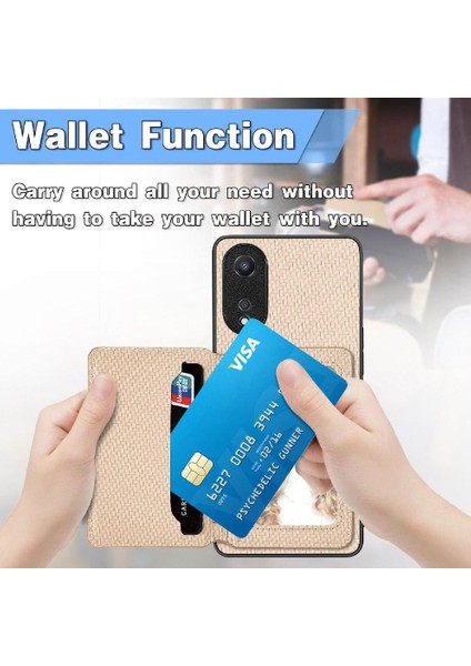 Oppo A78 Için Kılıf Standı Fonksiyonu Manyetik Kart Tutucu Komple Kamera (Yurt Dışından) modelleri