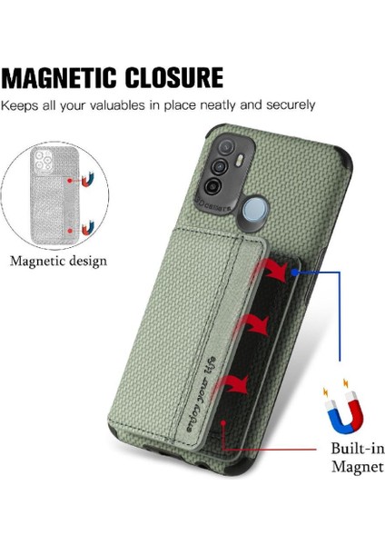 Oppo A53/A32 Stand Fonksiyonu Rfıd Engelleme Manyetik Kart Tutucu Için Kılıf (Yurt Dışından) fiyatları