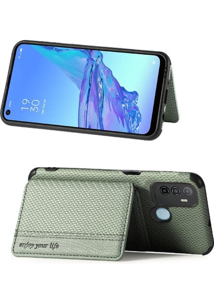 Oppo A53/A32 Stand Fonksiyonu Rfıd Engelleme Manyetik Kart Tutucu Için Kılıf (Yurt Dışından) modelleri