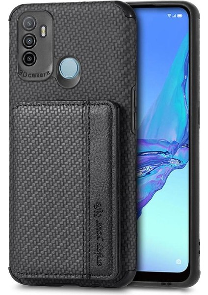 Oppo A53/A32 Stand Fonksiyonu Rfıd Engelleme Manyetik Kart Tutucu Için Kılıf (Yurt Dışından) modelleri