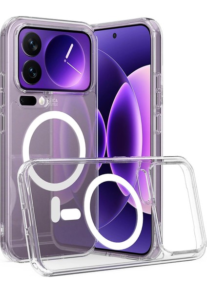 Xiaomi 17 Pro Max Kılıf Magsafe Özellikli Sararmaz Kristal Sert Kapak Şeffaf