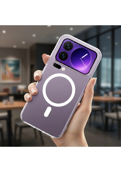 Xiaomi 17 Pro Max Kılıf Magsafe Özellikli Sararmaz Kristal Sert Kapak Şeffaf fiyatları