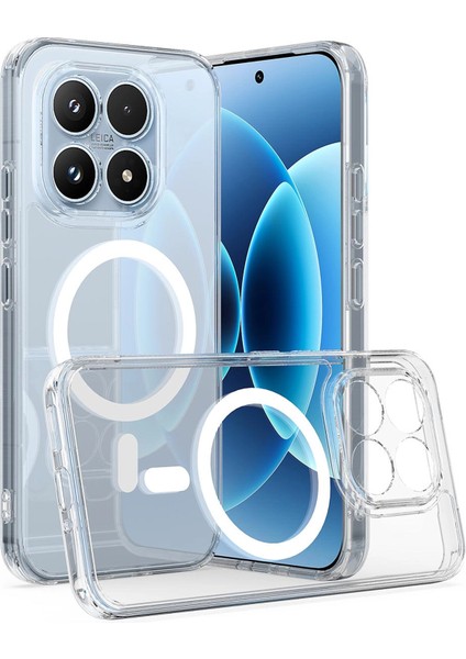 Xiaomi 17 Kılıf Magsafe Özellikli Sararmaz Kristal Sert Kapak Şeffaf