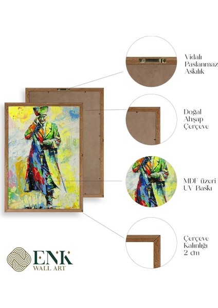 Atatürk Ahşap Çerçeveli Tablo 30 x 42 fırsatları