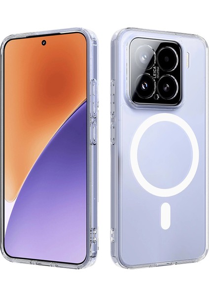 Xiaomi 15 Kılıf Magsafe Özellikli Sararmaz Kristal Sert Kapak Şeffaf fiyatları