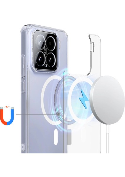 Xiaomi 15 Kılıf Magsafe Özellikli Sararmaz Kristal Sert Kapak Şeffaf modelleri