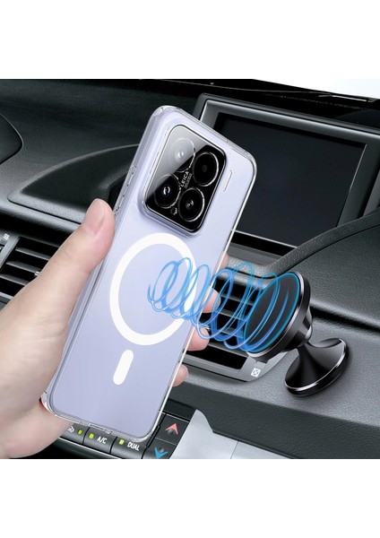 Xiaomi 15 Kılıf Magsafe Özellikli Sararmaz Kristal Sert Kapak Şeffaf fırsatları