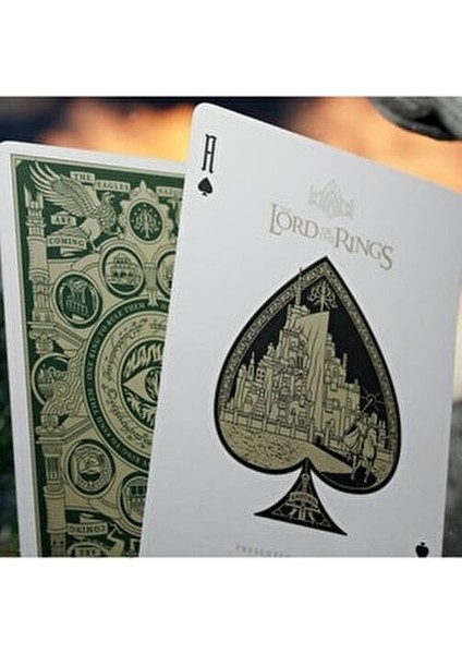 The Lord Of The Rings Koleksiyonluk Oyun Kağıdı Kartları Destesi Altın Zümrüt Yeşil