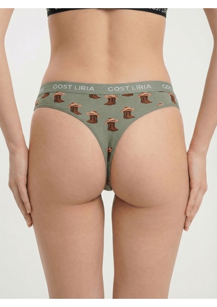 -Covboy Desenli Kadın String Külot indirimleri