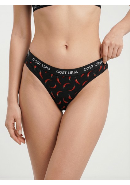 -Pepper Desenli Kadın String Külot fırsatları