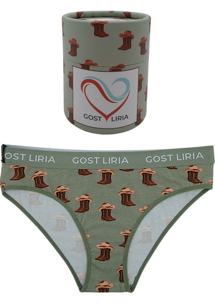 - Covboy Desenli Kadın Slip Külot