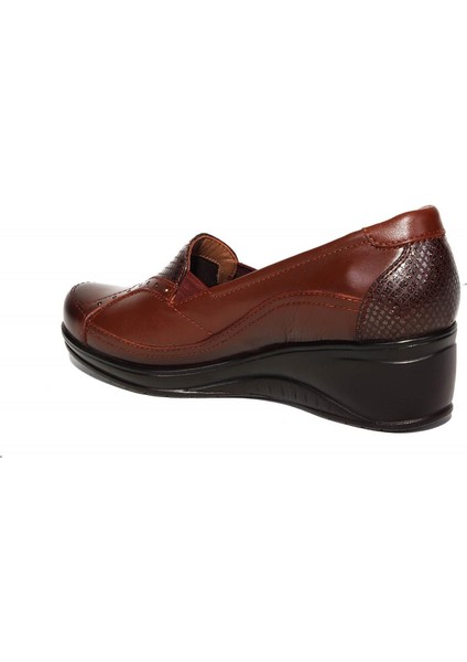 57603-G Taba Kadın Hakiki Deri Ayakkabı