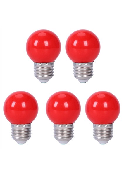 5x E27 3W 6 Smd LED Enerji Tasarrufu Globe Ampul Lambası Ac 110-240V Kırmızı (Yurt Dışından)