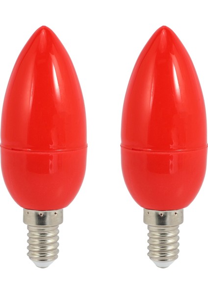 2x LED Mum Işık Şamlı Ampuller Kırmızı Fal Lambası Tanrı Işıkları Enerji Tasarruf Mum Işıkları E14 (Yurt Dışından)