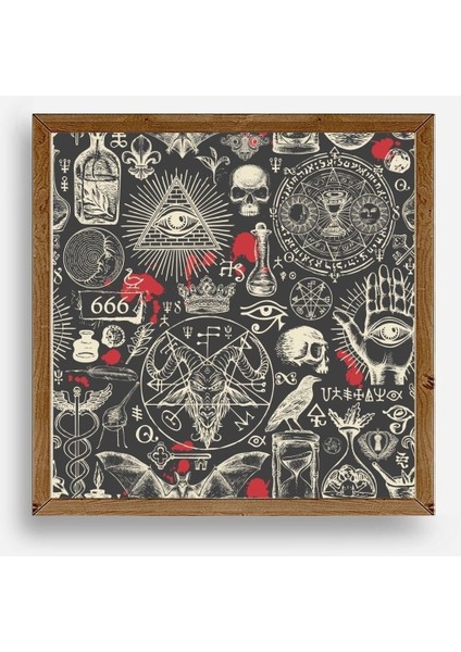666 Ahşap Çerçeveli Tablo 50 x 50