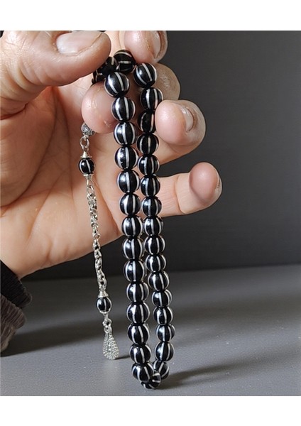 Karpuz Dilim Işlemeli 8 Li Yarma Işlemeli Gürcistan Oltu Tesbih