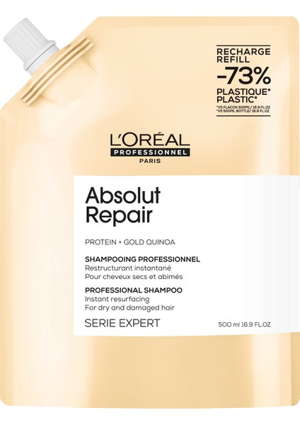 Absolut Repair Yıpranmış Saçlar Için Onarıcı Refill Şampuan 500ml