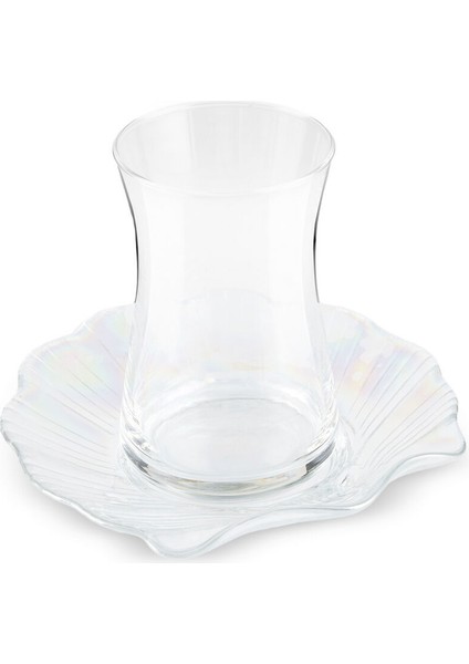 Shell 6 Kişilik 12 Parça Lüsterli Cam Çay Seti fırsatları