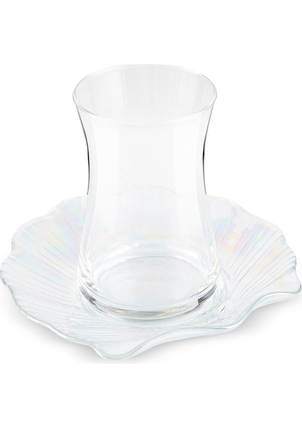 Shell 6 Kişilik 12 Parça Lüsterli Cam Çay Seti indirimleri