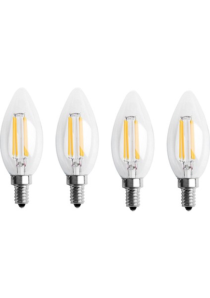 4x Dimmable E12 4W Cob Cob Edison Mum Flame Filament LED Ampul Lambası 10X3 5cm (Yurt Dışından)