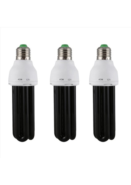3x E27 40W Uv Ultraviyole Floresan Siyah Işık Cfl Ampul Lambası 220V Şekil Düz Watt Voltaj 40W Dc 12V (Yurt Dışından)