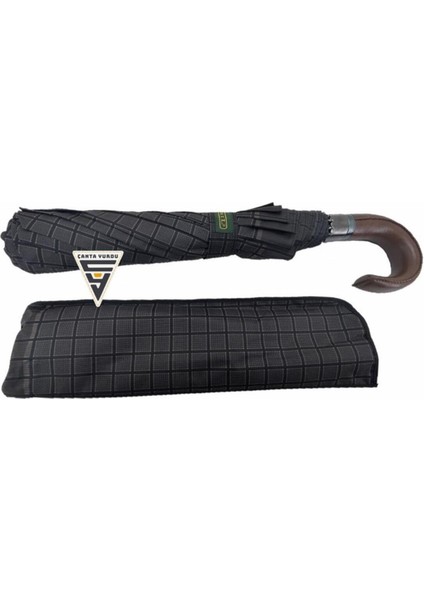 A-228G Elite Deri Baston Sap Otomatik Şemsiye Kahve modelleri