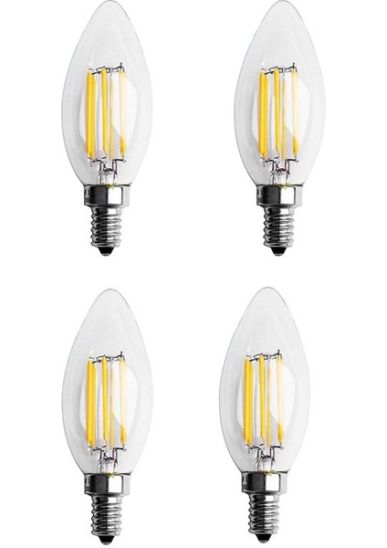 4x Dimmable E12 6W Cob Cob Edison Mum Flame Filament LED Ampul Lambası 10X3 5cm (Yurt Dışından)