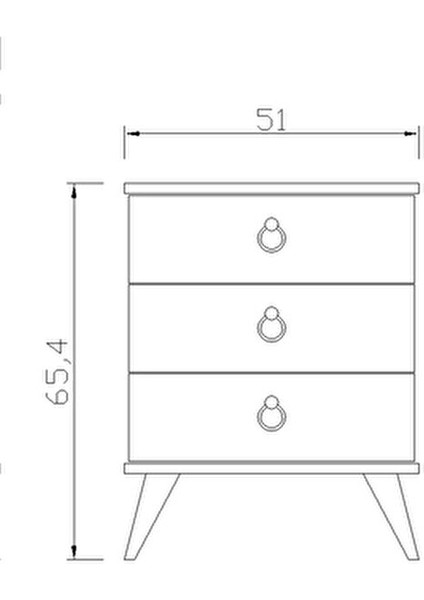 Beyaz / Altın 3 Çekmeceli Komidin Modern Tasarım ve Kaliteli Malzeme ile