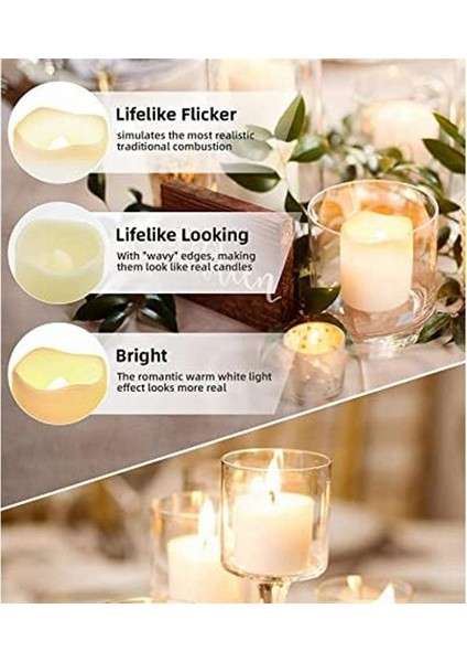 Alevsiz Dileyen Mumlar Pilleri Olan 24 Mum Cadılar Bayramı ve Noel Dekorasyonu Için Uygun (Yurt Dışından) indirimleri