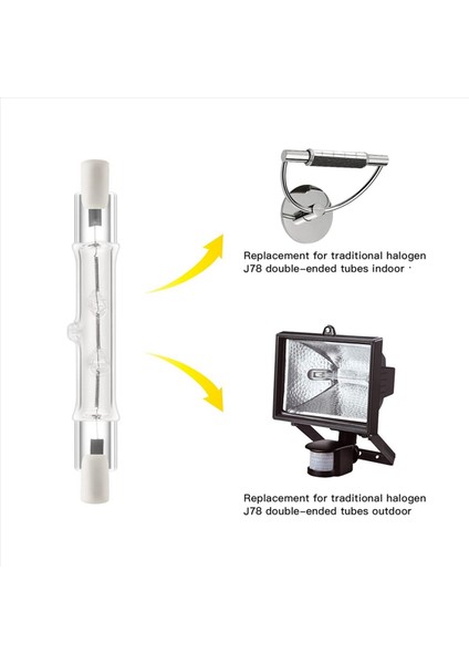 20 Paket R7S 118MM 300W 230V R7S Halojen Doğrusal Ampul Inşaat Işi Peyzaj Aydınlatma Için Dimmable Halojen Lamba (Yurt Dışından) modelleri