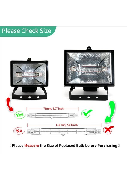 20 Paket R7S 118MM 300W 230V R7S Halojen Doğrusal Ampul Inşaat Işi Peyzaj Aydınlatma Için Dimmable Halojen Lamba (Yurt Dışından) fırsatları