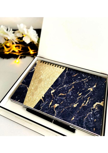 Ahşap Kutulu Ahşap Defter Kalem Seti - Siyah1 modelleri