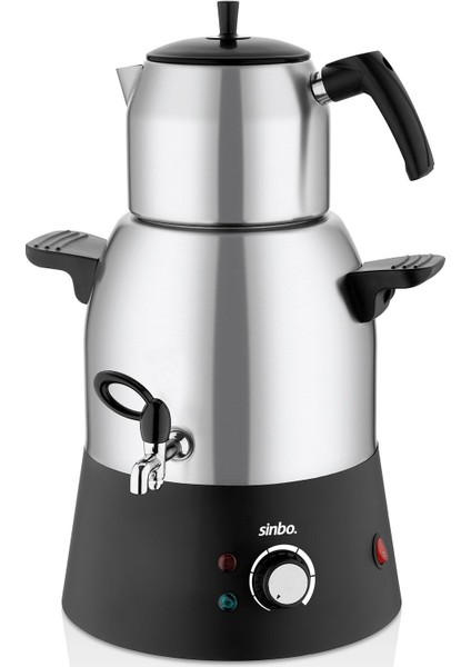 Elektrikli Semaver Muslukluçay Makinesi Çaycı Çelik Su Kazanı=3lt - Çelik Demlik=1.1lt 1000W STM-5817 (5067)