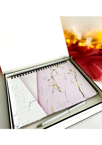 Ahşap Kutulu Ahşap Defter Kalem Seti - Pembe2 fiyatları