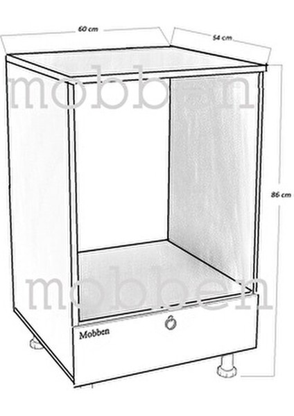 Ankastre Dolabı Beyaz Suntalam Fırın Dolabı 60 cm Ölçülerde Modern Tasarım